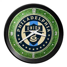 Philadelphia Union: Pitch - Ribbed Frame Wall Clock