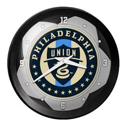 Philadelphia Union: Soccer Ball - Ribbed Frame Wall Clock