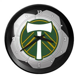 Portland Timbers: Soccer Ball - Ribbed Frame Wall Clock