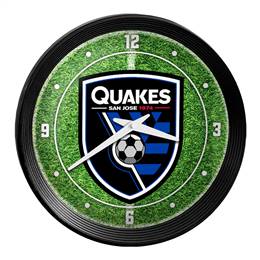 San Jose Earthquakes: Pitch - Ribbed Frame Wall Clock