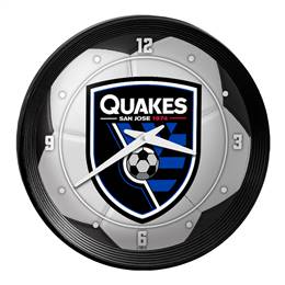 San Jose Earthquakes: Soccer Ball - Ribbed Frame Wall Clock