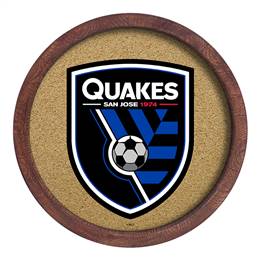 San Jose Earthquakes: "Faux" Barrel Framed Cork Board  