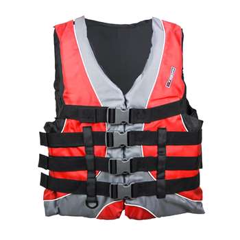 Xtreme Water Sports Men's Nylon Life Jacket Vest - Red/Black - Small