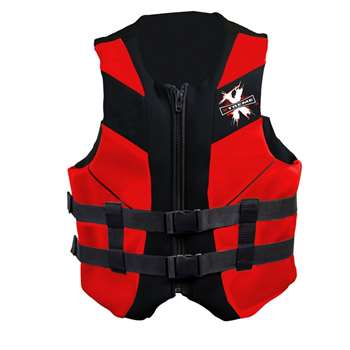 Xtreme Water Sports Neoprene Life Jacket Vest - Red/Black - Youth