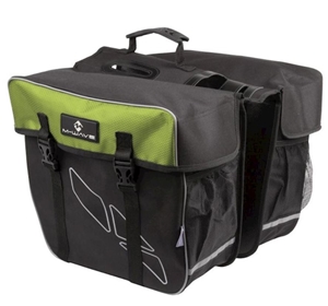 M-Wave   Amsterdam Double Bicycle Pannier Bag in Black/Green