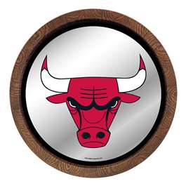 Chicago Bulls: "Faux" Barrel Top Mirrored Wall Sign