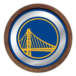 Golden State Warriors: "Faux" Barrel Top Mirrored Wall Sign