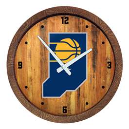 Indiana Pacers: Logo - "Faux" Barrel Top Clock