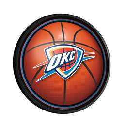 Oklahoma City Thunder: Basketball - Round Slimline Lighted Wall Sign