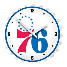 Philadelphia 76ers: Bottle Cap Lighted Wall Clock