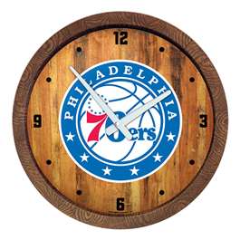 Philadelphia 76ers: Logo - "Faux" Barrel Top Clock