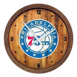 Philadelphia 76ers: Logo - "Faux" Barrel Top Clock