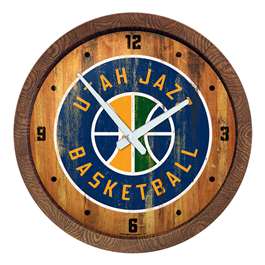 Utah Jazz: Logo - "Faux" Barrel Top Clock