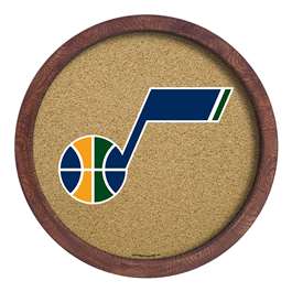 Utah Jazz: "Faux" Barrel Framed Cork Board