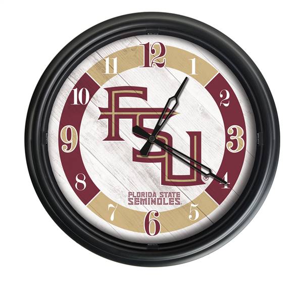 Florida State (Script) Indoor/Outdoor LED Wall Clock 14 inch