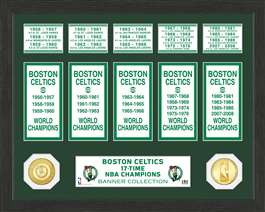 Boston Celtics NBA Champions Bronze Coin Banner Collection  