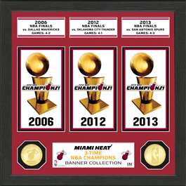 Miami Heat Champions Banner Bronze Coin Photo Mint  