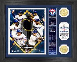 Texas Rangers 2023 World Series Champions Season Recap Banner Bronze Coin Photo Mint    