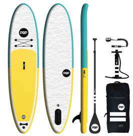 POP Board Co. 11'0" PopUp SUP Stand Up Paddleboard - Yellow/Turquoise 