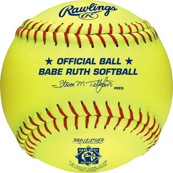 Rawlings Babe Ruth 11 inch Leather Softballs (PX11RYLBR) ( 1 Dozen Balls) 