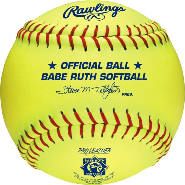 Rawlings Babe Ruth 12 inch Leather Softballs (PX2RYLBR) ( 1 Dozen Balls) 