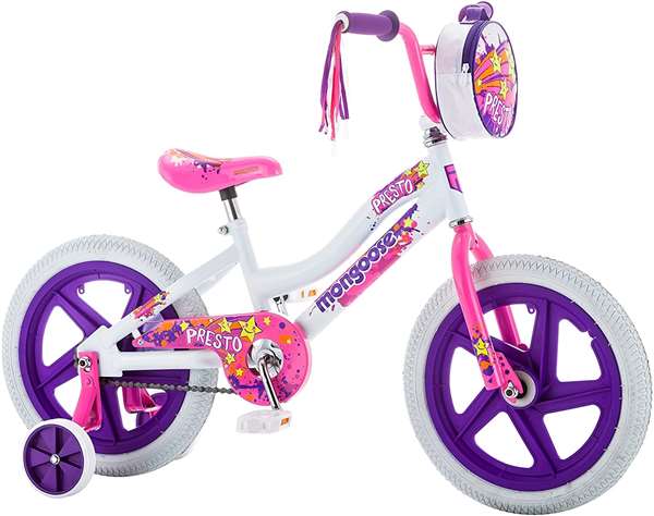 Mongoose Girls Presto Bicycle with 16" Wheels, White