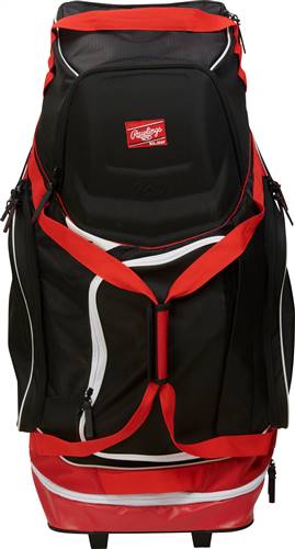 Rawlings R1502 Wheeled Catchers Bag - Scarlet  