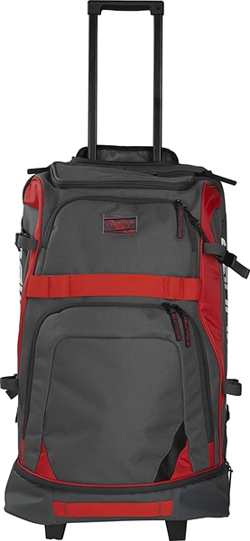 Rawlings R1801 Baseball Wheeled Catcher's Bag Scarlet