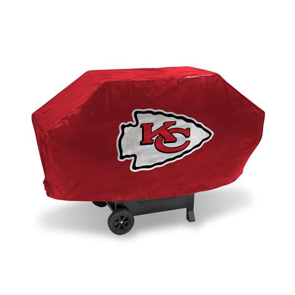 Kansas City Chiefs Red Deluxe Vinyl Grill Cover - 68" Wide/Heavy Duty/Velcro Staps    