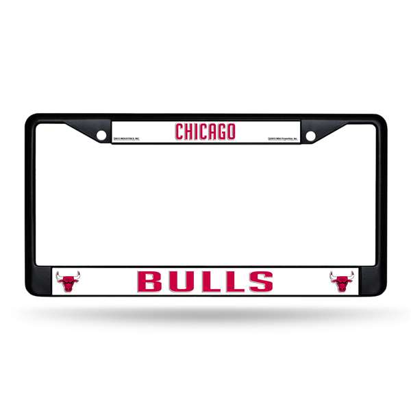 Chicago Bulls Primary Black Chrome Frame with Plastic Inserts 12" x 6" Car/Truck Auto Accessory    