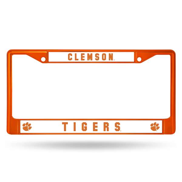 Clemson Tigers Colored Chrome 12 x 6 Orange License Plate Frame  