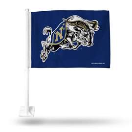 Naval Academy Midshipmen Standard Double Sided Car Flag -  16" x 19" - Strong Pole that Hooks Onto Car/Truck/Automobile    