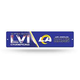 Los Angeles Rams Super Bowl LVI Champions Plastic Street Sign 