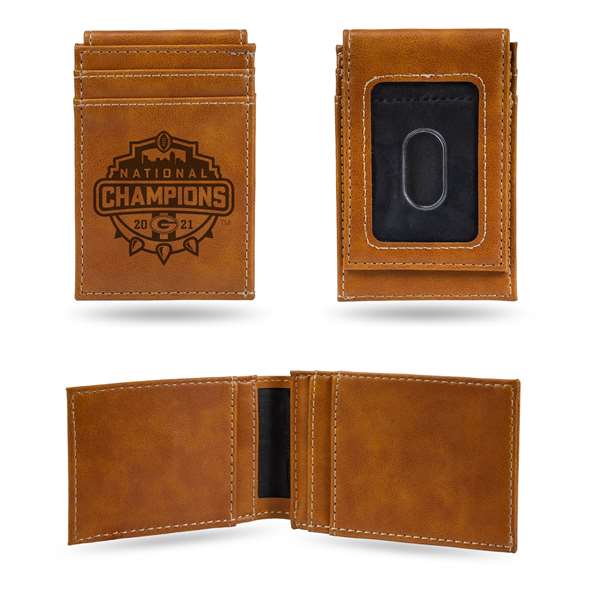 University of Georgia Bulldogs 2021-22 NCAA CFP National Champions Laser Engraved Front Pocket Wallet  