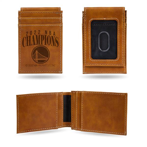 Golden State Basketball Warriors 2022 NBA Finals Champions Front Pocket Wallet - Brown