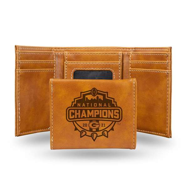 University of Georgia Bulldogs 2021-22 NCAA CFP National Champions Laser Engraved Trifold Wallet  