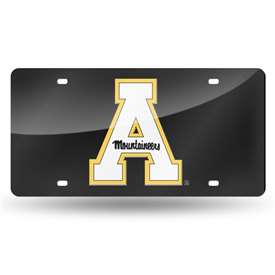 Appalachian State Mountaineers Standard Black 12" x 6" Laser Cut Tag For Car/Truck/SUV - Automobile D?cor    
