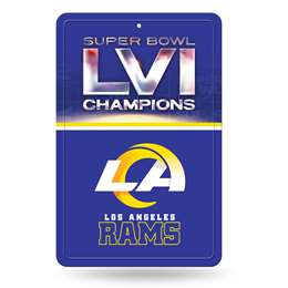 Los Angeles Rams Super Bowl LVI Champions Large Metal Sign 11X17 inches 