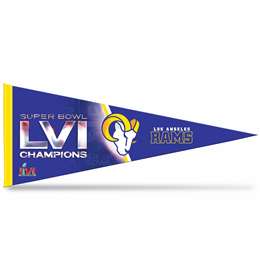 Los Angeles Rams Super Bowl LVI Champions Soft Felt 12X30 Pennant  