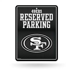 San Francisco 49ers Carbon Fiber 8.5" x 11" Carbon Fiber Metal Parking Sign - Great for Man Cave, Bed Room, Office, Home D?cor    