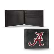 Alabama Crimson Tide Standard Embroidered Genuine Leather Billfold Wallet 3.25" x 4.25" - Slim    