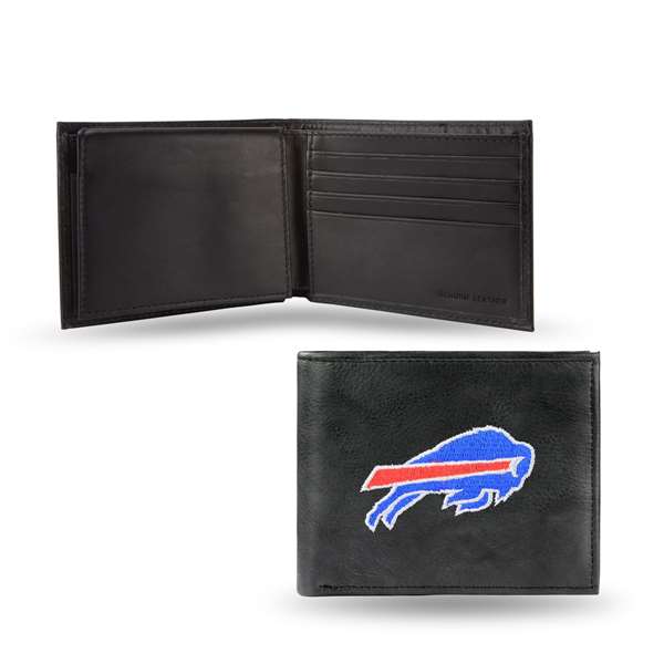 Buffalo Bills  Embroidered Genuine Leather Billfold Wallet 3.25" x 4.25" - Slim    