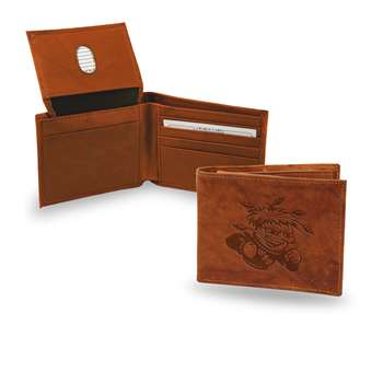 Wichita State Shockers Genuine Leather Embossed Pecan Billfold Wallet  