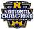 Michigan Wolverines 2023-24 CFP National Champions Shape Cut Pennant  