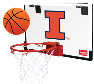 Illinois Fighting Illini Indoor Basketball Goal Hoop Set Over The Door Game  