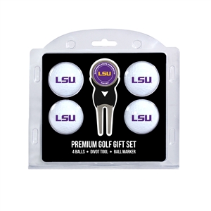 LSU Louisiana State Tigers Golf 4 Ball Gift Set   