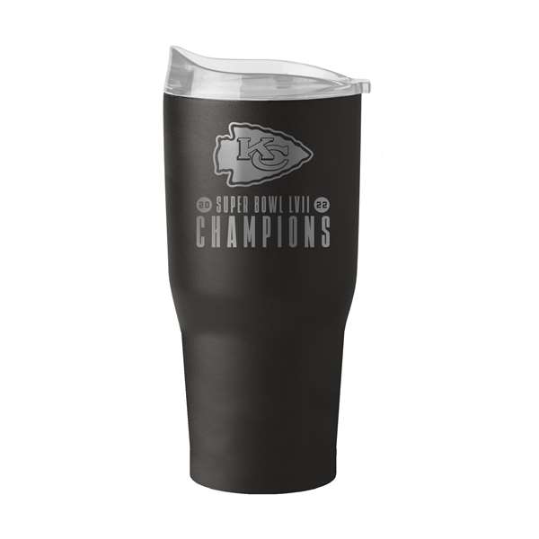 Kansas City Chiefs Super Bowl LVII Champions Premium Powdercoat 30 oz Tumbler Black