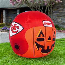 Kansas City Football Chiefs Inflatable Jack-O'-Helmet Halloween Yard Decoration  