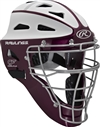 Rawlings VELO Softball Protective Hockey Style Catcher's Helmet Adult Maroon/White