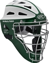Rawlings VELO Softball Protective Hockey Style Catcher's Helmet Youth Dk Green/White
